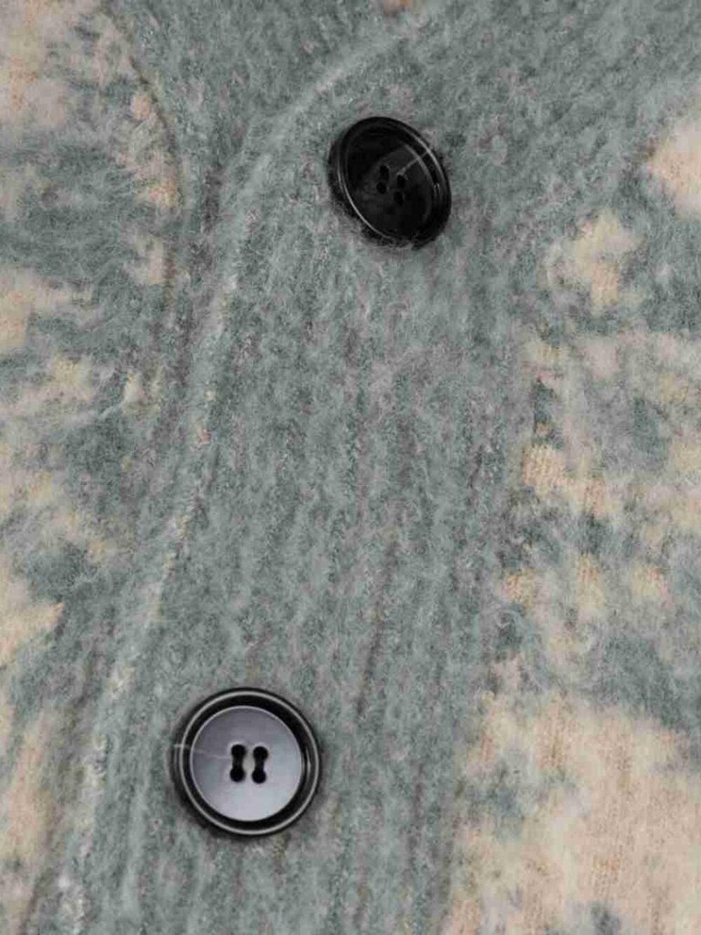 AMI Paris Grey Green Tie-Dye Jacquard V-Neck Knit Cardigan - Picture 4 of 7
